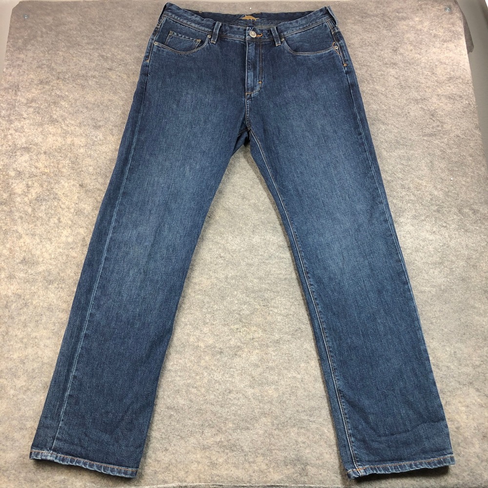 Tommy Bahama Standard Mens 36x32 Blue Denim Jeans Standard Fit Cotton
